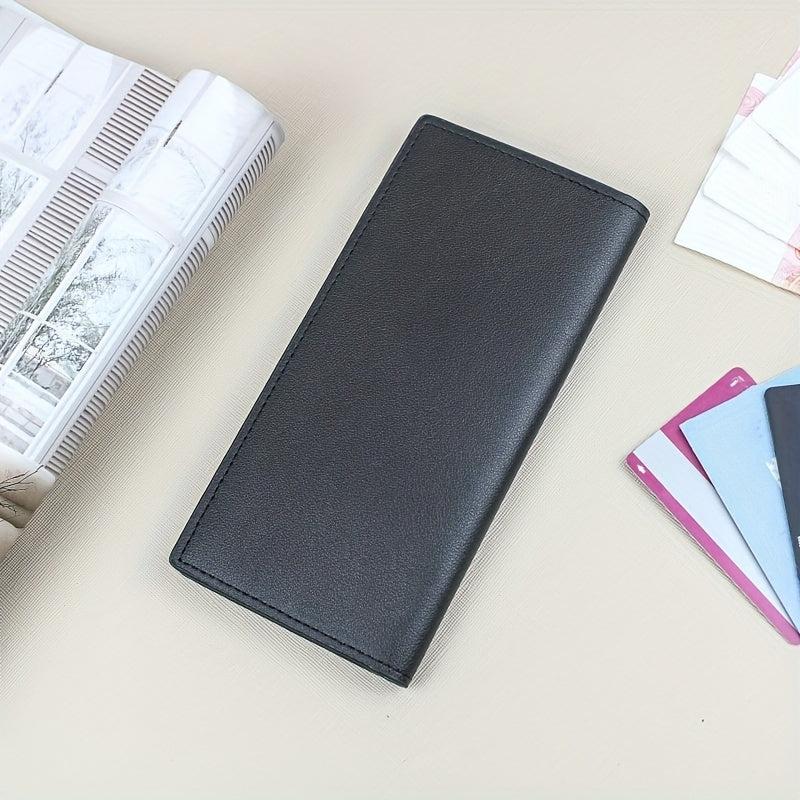 Men's Leather Long Wallet Card Holder Clutch Bag Pouch Money Clip