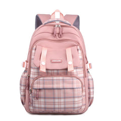 Plaid Pattern Backpack For Girls Preppy Style School Bag