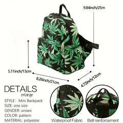 Leaf Pattern Backpack Mini Schoolbag for Girls Boys