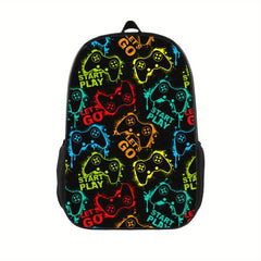 Funny Gamepad Pattern Backpack Travel Laptop Notebook Stylish Durable SchoolBag