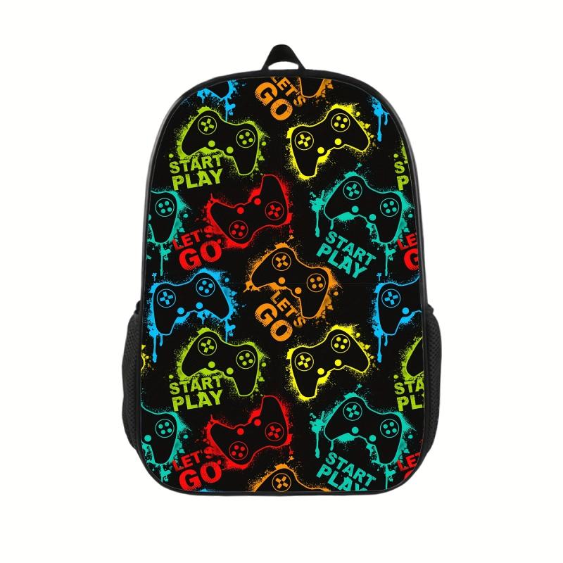 Funny Gamepad Pattern Backpack Travel Laptop Notebook Stylish Durable SchoolBag
