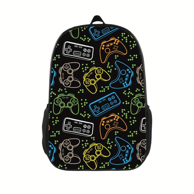 Funny Gamepad Pattern Backpack Travel Laptop Notebook Stylish Durable SchoolBag