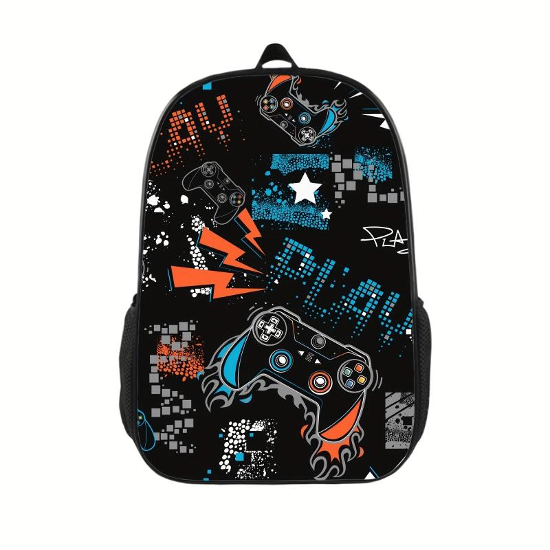 Funny Gamepad Pattern Backpack Travel Laptop Notebook Stylish Durable SchoolBag