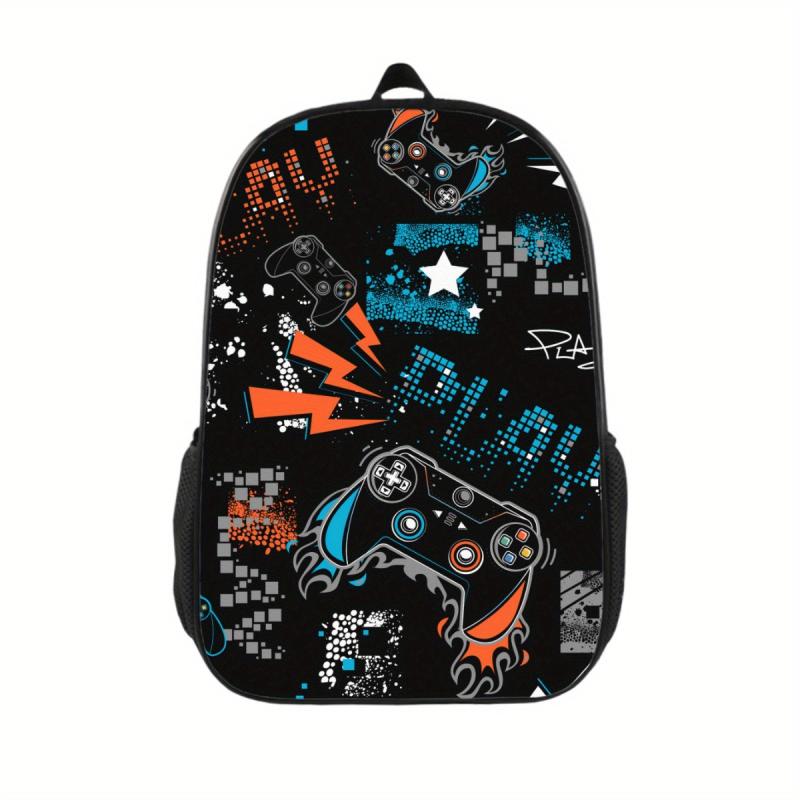 Funny Gamepad Pattern Backpack Travel Laptop Notebook Stylish Durable SchoolBag