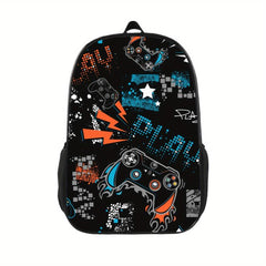 Funny Gamepad Pattern Backpack Travel Laptop Notebook Stylish Durable SchoolBag