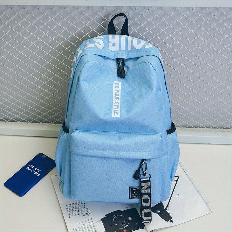 Canvas Student Schoolbag Large Capacity Backpack Zipper
