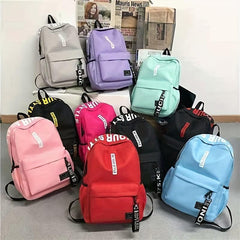 Canvas Student Schoolbag Large Capacity Backpack Zipper