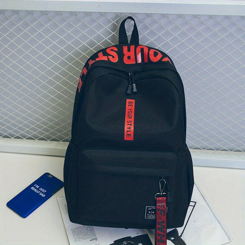 Canvas Student Schoolbag Large Capacity Backpack Zipper