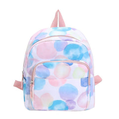 Flower Pattern Zipper Backpack Small Nylon Hand Bookbag