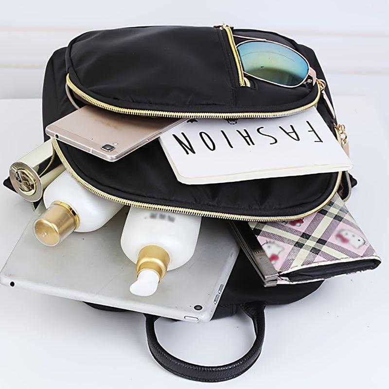 Men's Solid Nylon Backpack for Work Travel