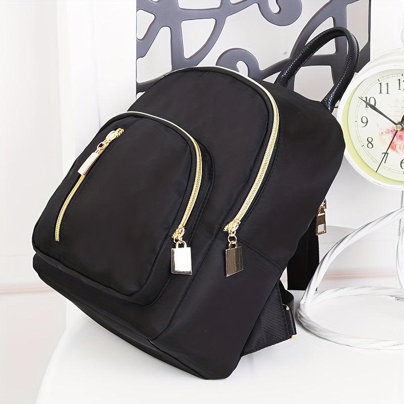 Men's Solid Nylon Backpack for Work Travel
