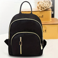 Men's Solid Nylon Backpack for Work Travel