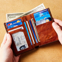 Men's Skull Pattern Wallet Top Layer Cowhide Leather Punk Wallet