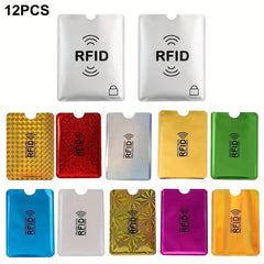 12pcs RFID Blocking Card Holders Credit Card Protector Sleeve