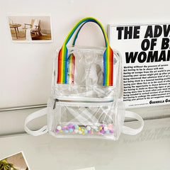 Summer Rainbow PVC Backpack Stadium Approved Shoulder Bag