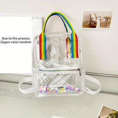 Summer Rainbow PVC Backpack Stadium Approved Shoulder Bag