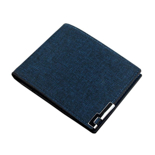 Men's Casual Fabric Short Wallet Canvas Purse Male Money Bag