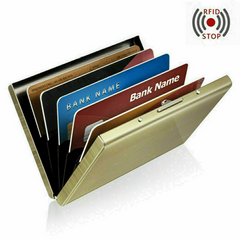 RFID Blocking Aluminum Metal Slim Wallet Men's Card Holder