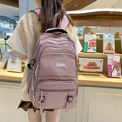Large capacity Solid Backpack Travel Bag Schoolbag Boys Girls Men Women Backpack