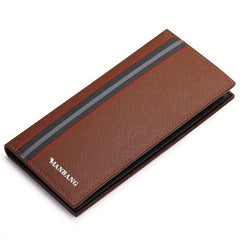 Men's Leather Long Wallet Card Holder Clutch Bag Pouch Money Clip