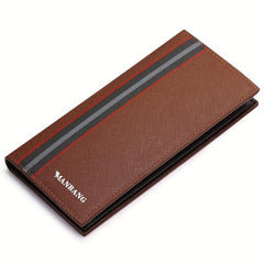 Men's Leather Long Wallet Card Holder Clutch Bag Pouch Money Clip