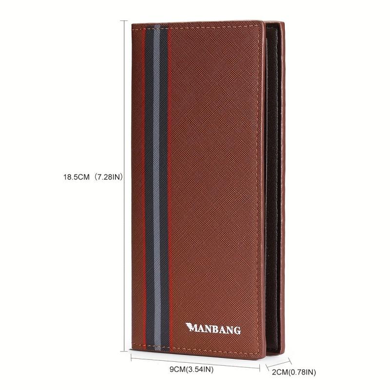 Men's Leather Long Wallet Card Holder Clutch Bag Pouch Money Clip