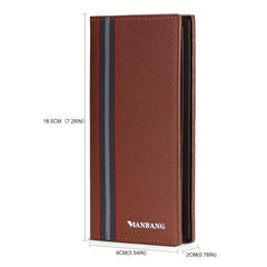Men's Leather Long Wallet Card Holder Clutch Bag Pouch Money Clip