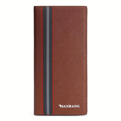 Men's Leather Long Wallet Card Holder Clutch Bag Pouch Money Clip
