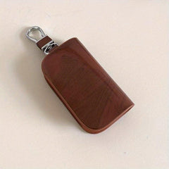 Men's Leather Key Holder Zipper Remote Key Bag Secure & Stylish