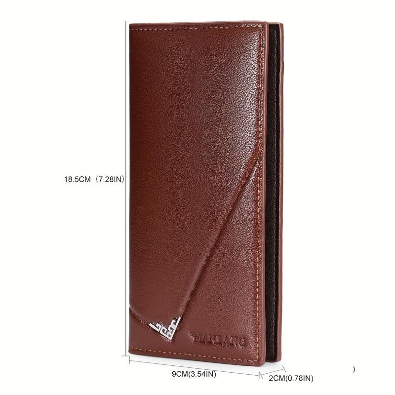 Men's Leather Long Wallet Card Holder Clutch Bag Pouch Money Clip