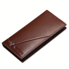 Men's Leather Long Wallet Card Holder Clutch Bag Pouch Money Clip