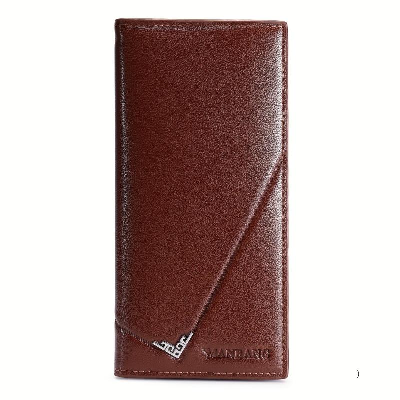 Men's Leather Long Wallet Card Holder Clutch Bag Pouch Money Clip