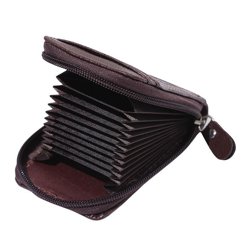RFID Credit Card Holder Wallet Zipper PU Leather