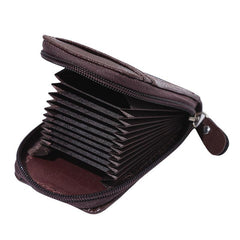 RFID Credit Card Holder Wallet Zipper PU Leather
