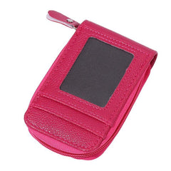 RFID Credit Card Holder Wallet Zipper PU Leather