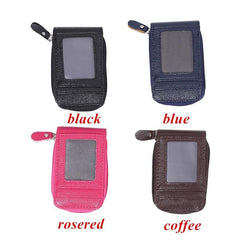 RFID Credit Card Holder Wallet Zipper PU Leather