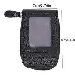RFID Credit Card Holder Wallet Zipper PU Leather