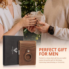 Slim Bifold Wallet Tracker for AirTag RFID Blocking Money Clip