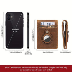 Slim Bifold Wallet Tracker for AirTag RFID Blocking Money Clip