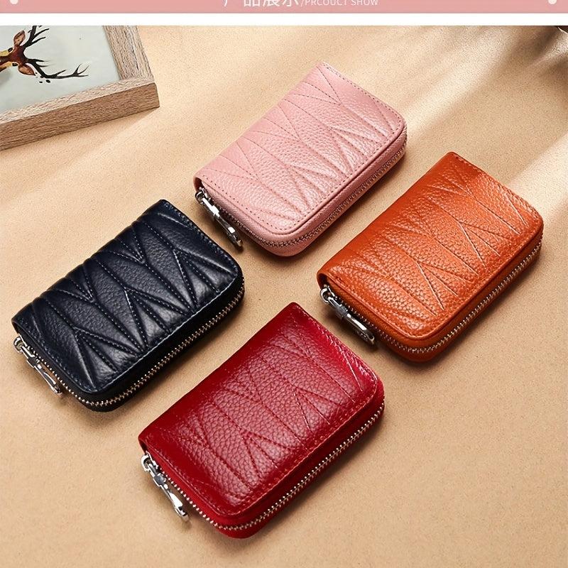 RFID Blocking Leather Credit Card Holder Wallet Zipper Case Men's Gift