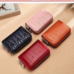 RFID Blocking Leather Credit Card Holder Wallet Zipper Case Men's Gift