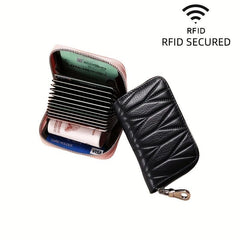 RFID Blocking Leather Credit Card Holder Wallet Zipper Case Men's Gift