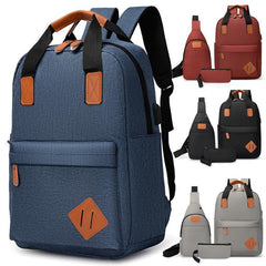 3pcs Compartment Backpack Set Crossbody Bag Large Capacity Waterproof Laptop