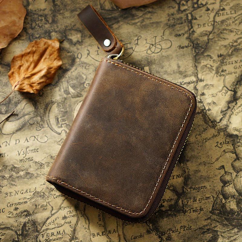 Vintage RFID Card Holder Coin Wallet Large Capacity