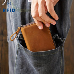 Vintage RFID Card Holder Coin Wallet Large Capacity