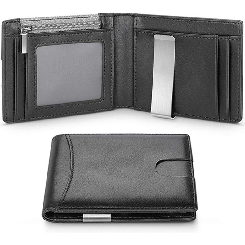 Men's Carbon Fiber Bifold Wallet with Coin Pocket