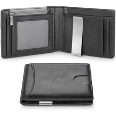 Men's Carbon Fiber Bifold Wallet with Coin Pocket
