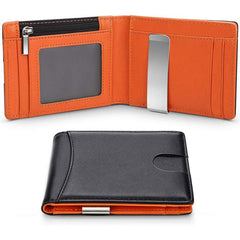 Men's Carbon Fiber Bifold Wallet with Coin Pocket