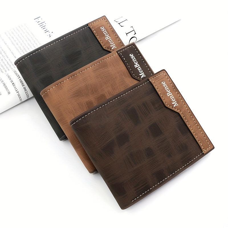 Men's Leather Short Wallet Money Clip Card Holder Coin Pocket