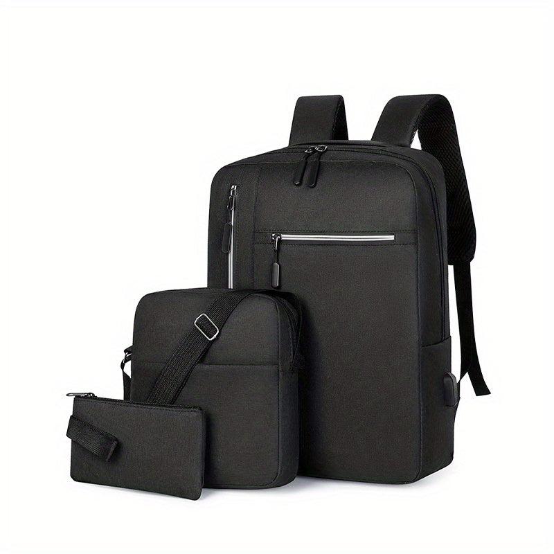 Men's Business Backpack Set Laptop School Bag Crossbody